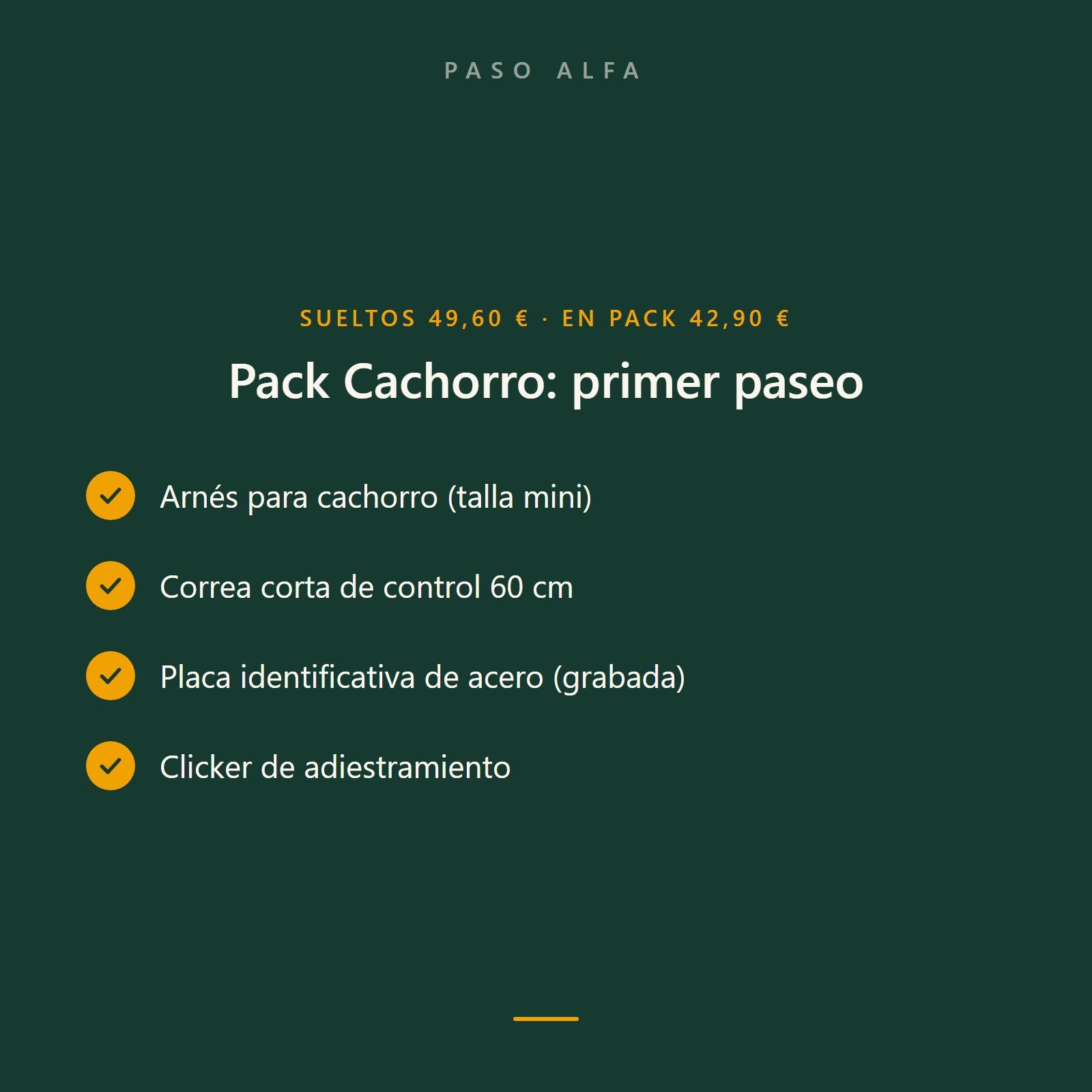 Pack Cachorro: primer paseo: qué incluye y cuánto ahorras